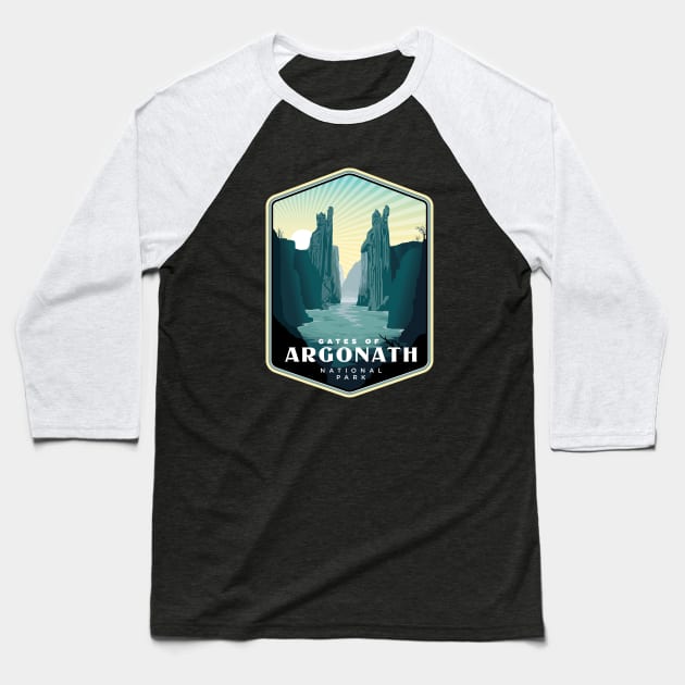 Gates of Argonath National Park Baseball T-Shirt by MindsparkCreative